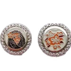 Disneys Moana charm with silver and Orange Floral details